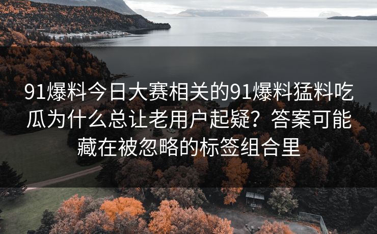 91爆料今日大赛相关的91爆料猛料吃瓜为什么总让老用户起疑？答案可能藏在被忽略的标签组合里
